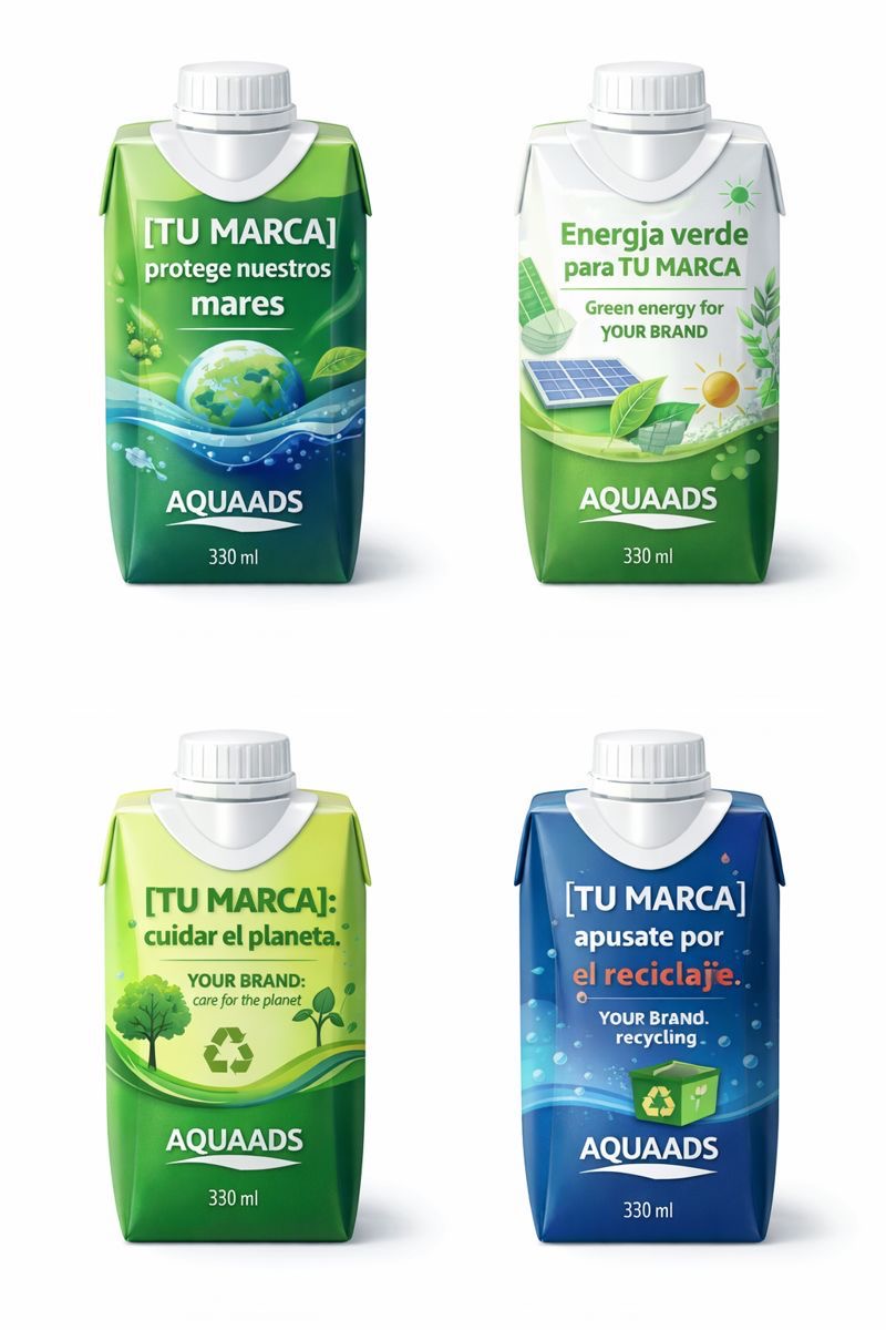 Set de envases Briklys con mensajes sostenibles